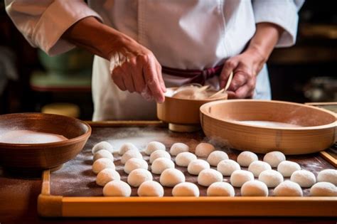 Premium Photo | The mochi making process in a traditional Japanese kitchen