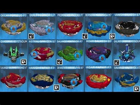 ALL QUADDRIVE QR CODES WAVES 1+4 BEYBLADE BURST APP ROAR BALKESH SALVAGE VALTRYEK VANISH FAFNIR ...