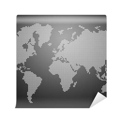 Wall Mural Image of modern optimally dotted world map illustration - PIXERS.US