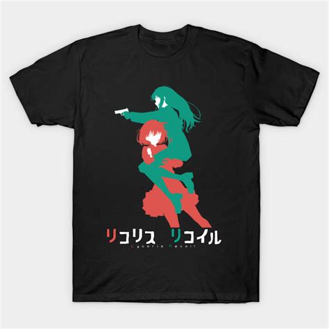 Lycoris recoil chisato and takina anime characters silhouette - Lycoris Recoil - T-Shirt | TeePublic