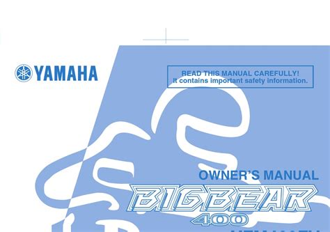 YAMAHA BIG BEAR 400 OWNER'S MANUAL Pdf Download | ManualsLib