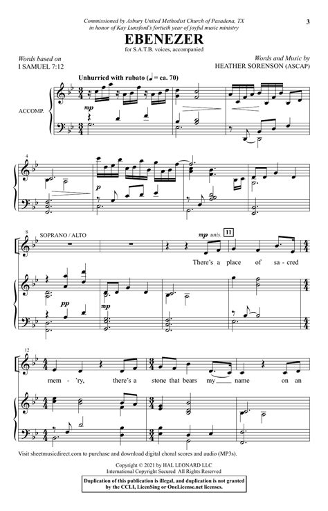 Heather Sorenson - Ebenezer sheet music