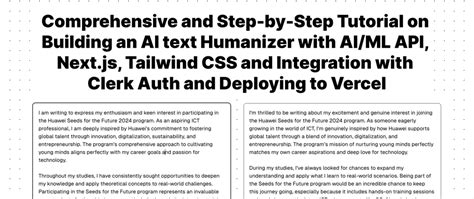 Step-by-Step Tutorial on Building an AI text Humanizer with AI/ML API and Integration with Clerk ...