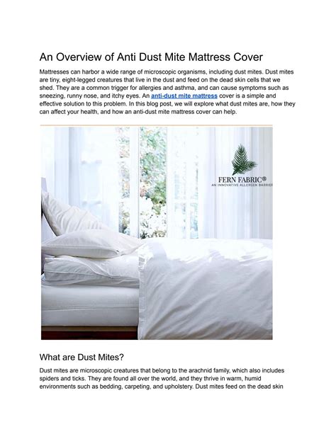 Anti Dust Mite Mattresses by Fern Fabric - Issuu