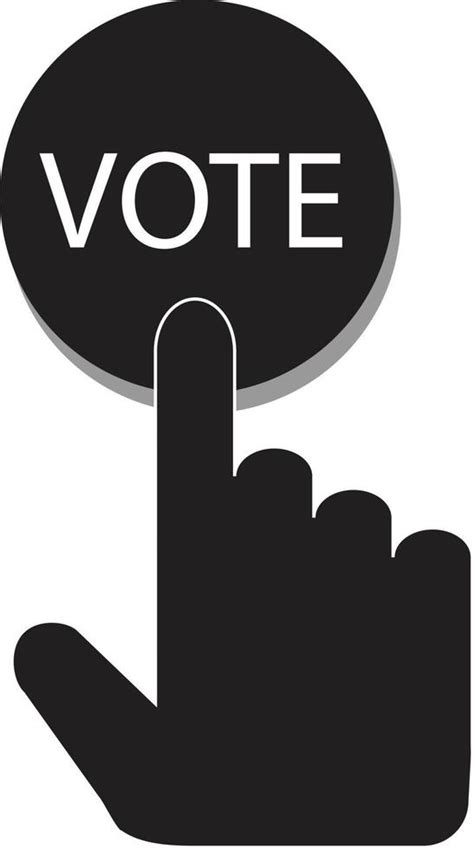 Hand pressing a button with the text VOTE icon on white background. flat style. Voting sign ...