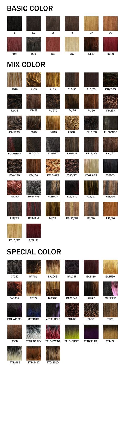 Bobbi Boss Hair Color Chart