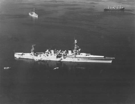 U.S. heavy cruiser USS Houston (CA-30) relieving USS Augusta (CA-31) as ...