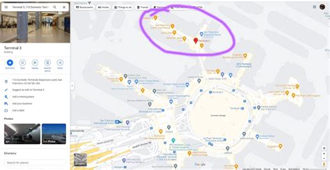Terminal 3 map at the San Francisco International Airport SFO