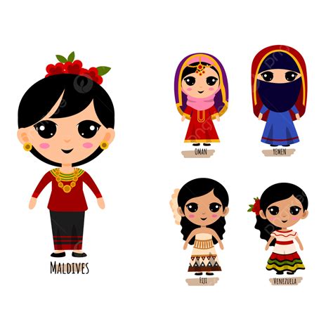 South America Map Clipart Hd PNG, Set Of People In Traditional South America Clothing Cartoon ...