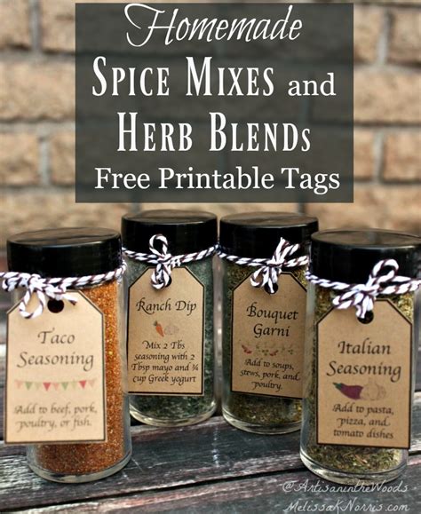 Homemade Spice Mixes and Herb Blends for Gift Giving + Free Printable Tags – Melissa K. Norris