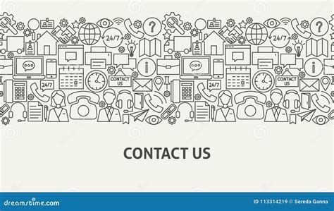 Contact Us Banner Concept stock vector. Illustration of background ...