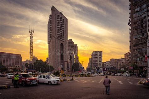 Cairo, Egypt - City Streets at Sunset Editorial Stock Image - Image of ...