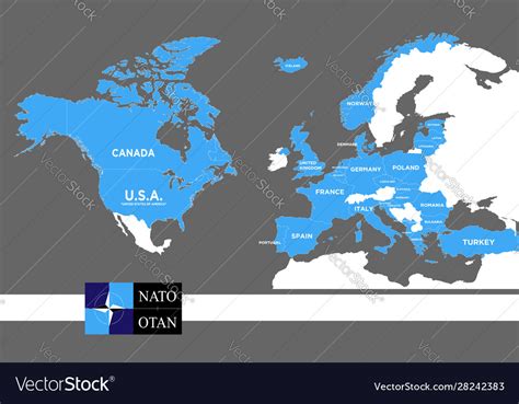 Map nato countries detailed design Royalty Free Vector Image