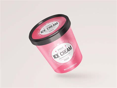 Free Ice Cream Round Box Mockup (PSD)