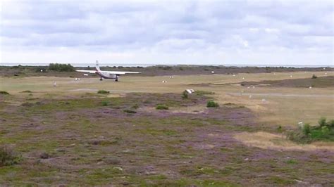 Crosswind Landing Brtten-Norman Islander on Anholt island (EKAT ...