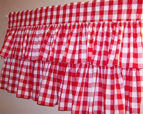 RED AND WHITE 2 TIERS VALANCE. This beautiful Valance is great for a ...