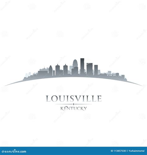 Louisville Kentucky City Skyline Silhouette White Background Stock ...