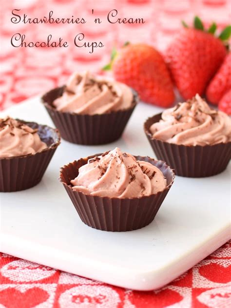 Strawberries 'n Cream Chocolate Cups Recipe