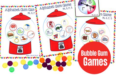 Bubble Gum Game for Learning the Alphabet and Short Vowels - Make Take & Teach