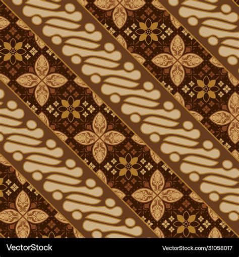 Beautiful traditional batik pattern with brown Vector Image