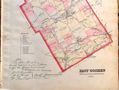 East Goshen Township Map, Original 1883 Chester County Farm Atlas, Goshenville, Breous - Etsy