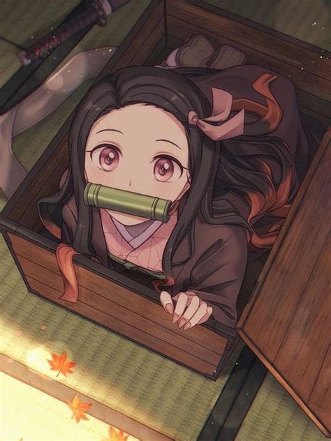 Cute Kamado Nezuko On Her Wooden Box - Demon Slayer - Kimetsu No Yaiba Digital Art by Emeziyo ...