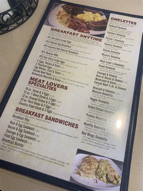 Menu at Pelican Cafe, Marysville