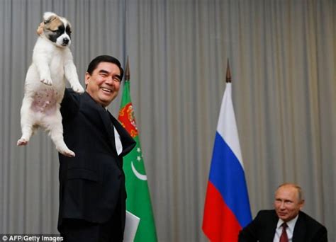 Vladimir Putin receives puppy from Turkmenistan