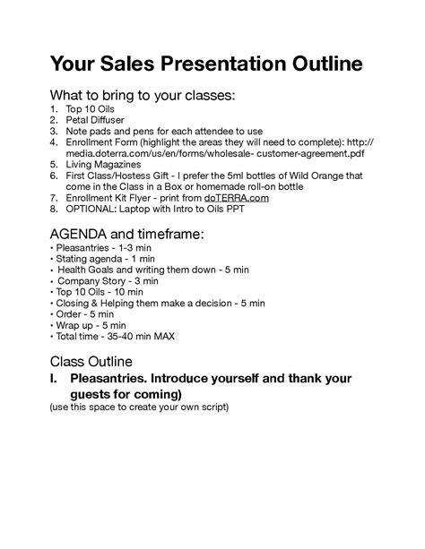 Your Sales Presentation Outline