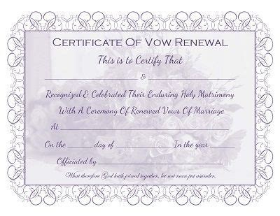 Marriage Vow Renewal Certificate free printable | Renewal of marriage vows, Marriage vows, Vow ...