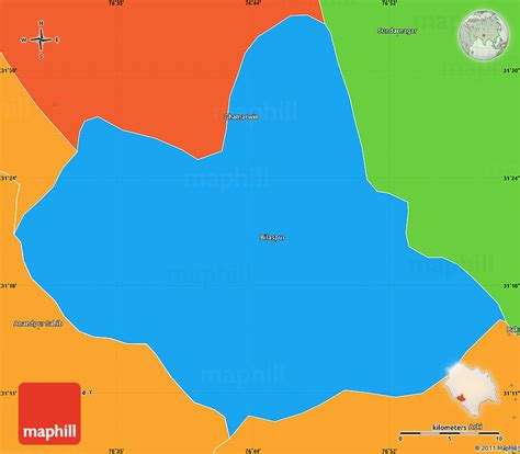 Political Simple Map of Bilaspur