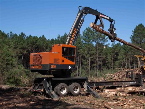 Trailer-mounted log loader - 595B - barko - knuckle boom