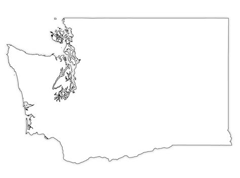 Washington State Outline Map, Washington State Blank Map