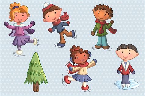 Winter Ice Skating Clip Art Collection By Keepin' It Kawaii | TheHungryJPEG