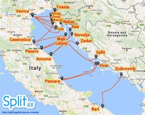 Italy to Croatia Ferries - Ferry Companies and Routes - Split Croatia Travel Guide