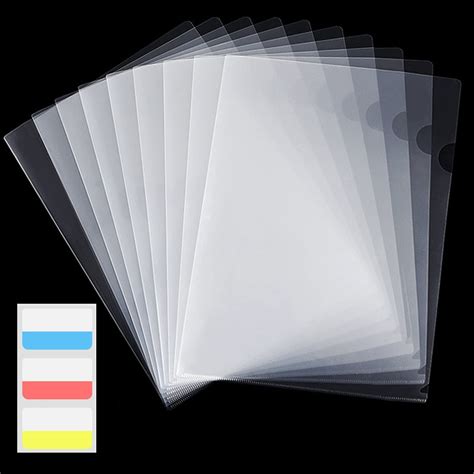 Buy 50 Pack Document Clear Plastic Folder Copy Safe Project Pocket L-Type US Letter Size A4 ...