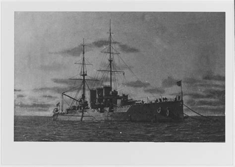 NH 100064 RURIK (Russian Armored Cruiser, 1906-1922) photographed in the Baltic or North Seas ...