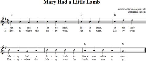 Mary Had a Little Lamb | Recorder Sheet Music