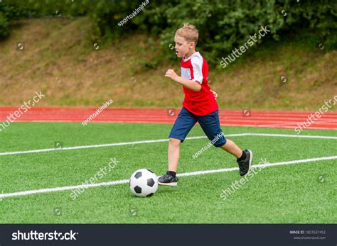 Football Soccer Training Kids Boy Running Stock Photo 1807637452 ...