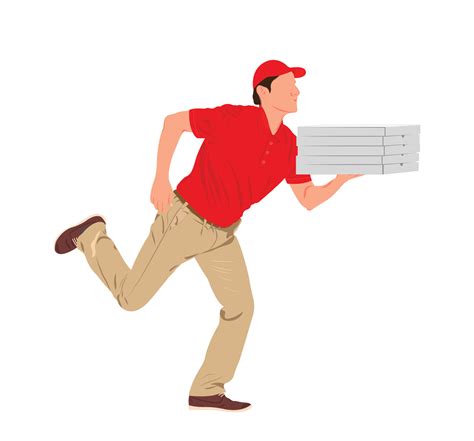 Pizza Delivery Man, Delivery Guy Holding Pizza Boxes Illustration ...