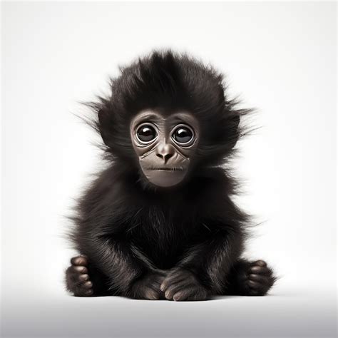 Premium AI Image | Adorably Captivating Cute Black Baby Monkey Shines ...