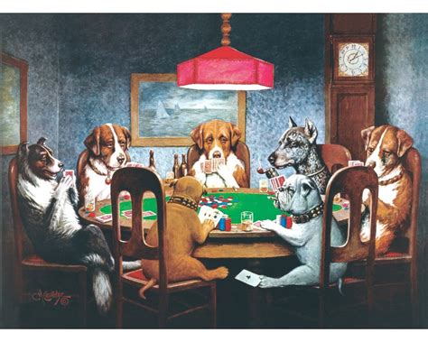 Dogs Playing Poker Art Print, A Friend in Need, C.M. Coolidge, Antique Dog Wall Art, Vintage Dog ...