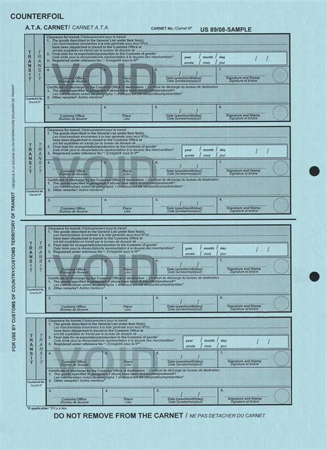 What Does a Carnet Document Look Like? Examples of a Carnet Document | ATA Carnet