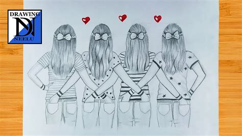 Comment dessiner les meilleurs amis des filles | meilleur ami dessins dessin au crayon | dessin ...