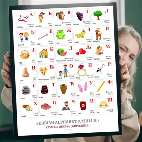 SERBIAN ALPHABET POSTER , SERBIAN(CYRILLIC) Alphabet Chart £18.79 - PicClick UK