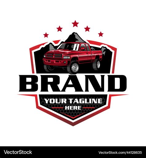 Pickup truck logo 4x4 logo Royalty Free Vector Image