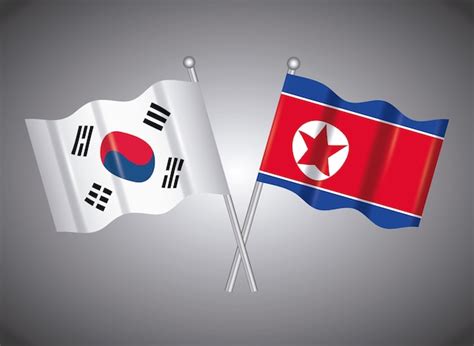 Premium Vector | North korea and south korea flags