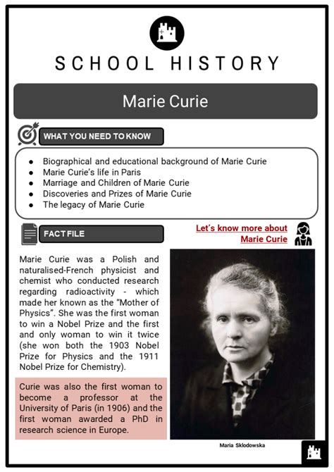 Marie Curie Facts, Worksheets, Biography, Education & Legacy