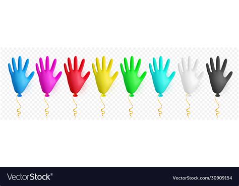 Realistic colorful medical latex glove balloon Vector Image