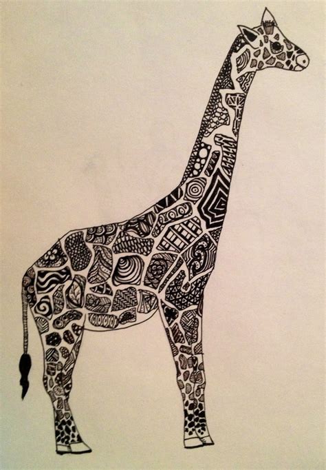 Giraffe Zentangle/zendoodle | ヘナタトゥー デザイン, デザイン, ヘナタトゥー